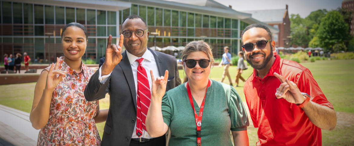 Chancellor Howell with staff at EA Week